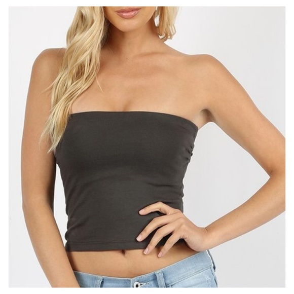 Zenana Outfitters Tops Summer Crop Sexy Tube Top Buildin Bra Top Poshmark
